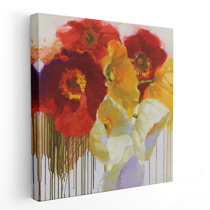 «Red and Yellow Sensations», reproduction d'art sur toile, H 40 po x l 40 po