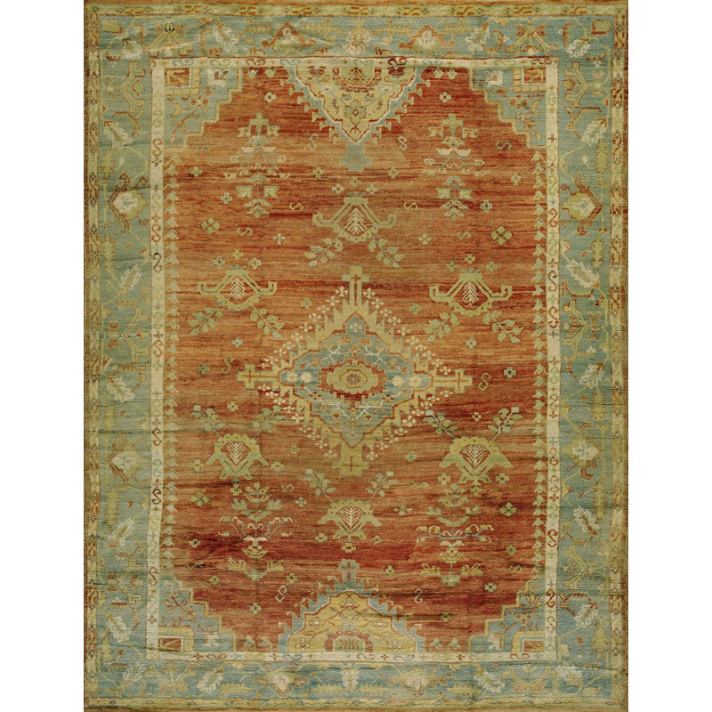 Rustic Tribal Antique Late 19th Century Turkish Oushak Area Rug