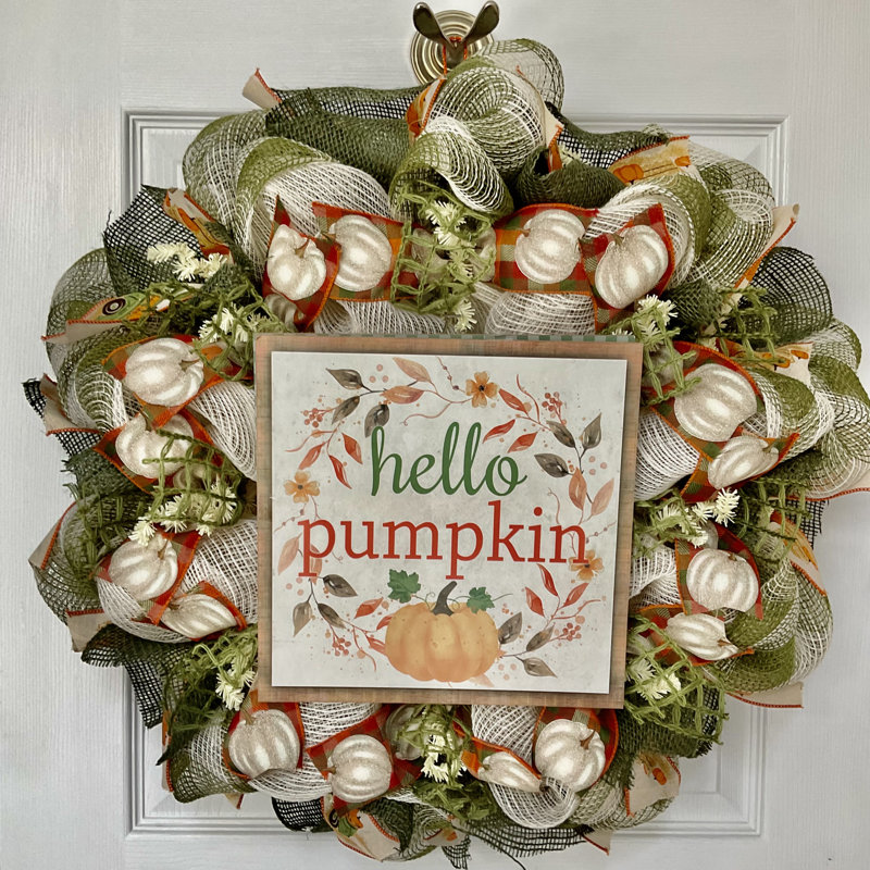 Harvest Wreath Hello Pumpkin
