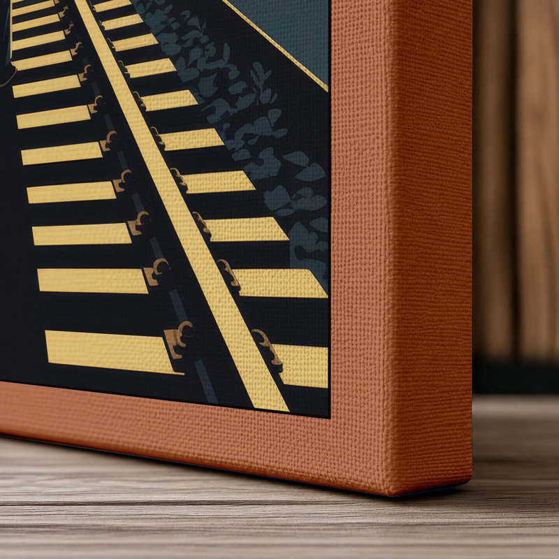 Solitary Path Industrial - Wrapped Canvas, 30x20 - 76.2 x 50.8 cm, Terracotta Border