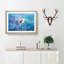Swimming Dolphin in Abstract - Framed Print-55728518-55728521