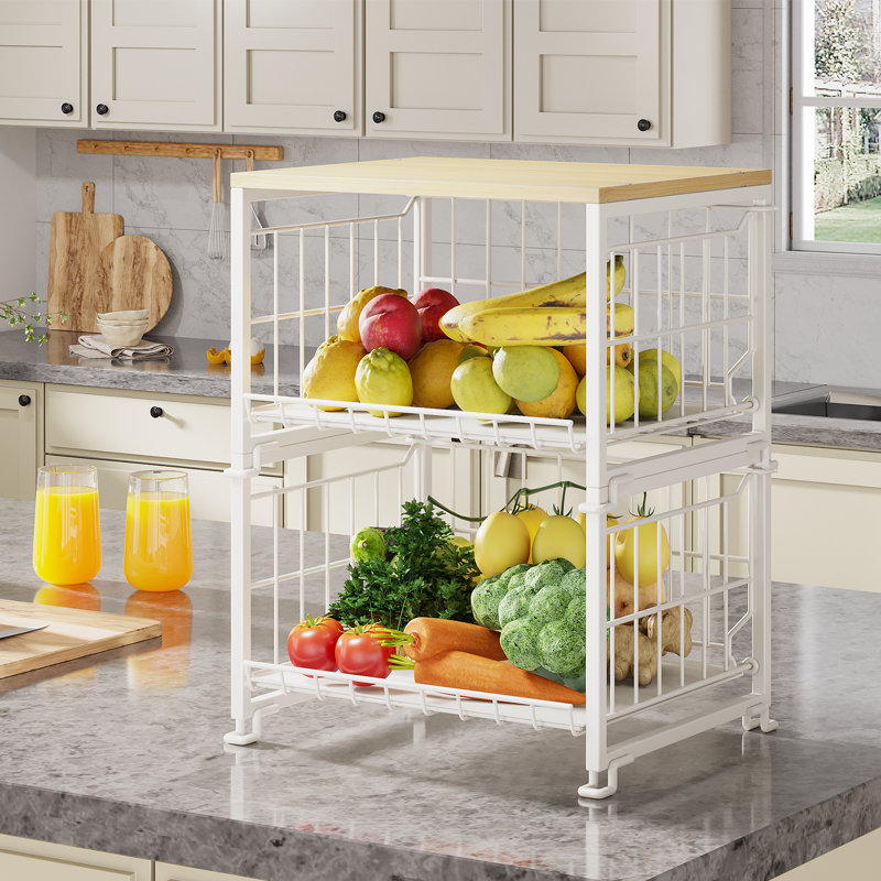 17 Stories Basket, White/Natural