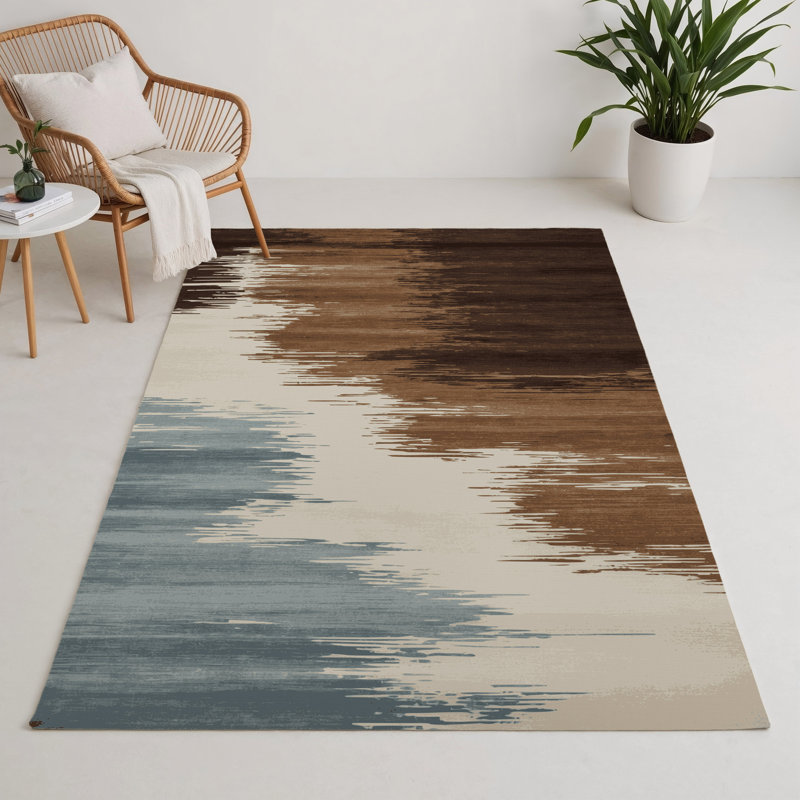 Watercolor Gray Indoor and Outdoor Area Rug, Rectangle 9' x 12'