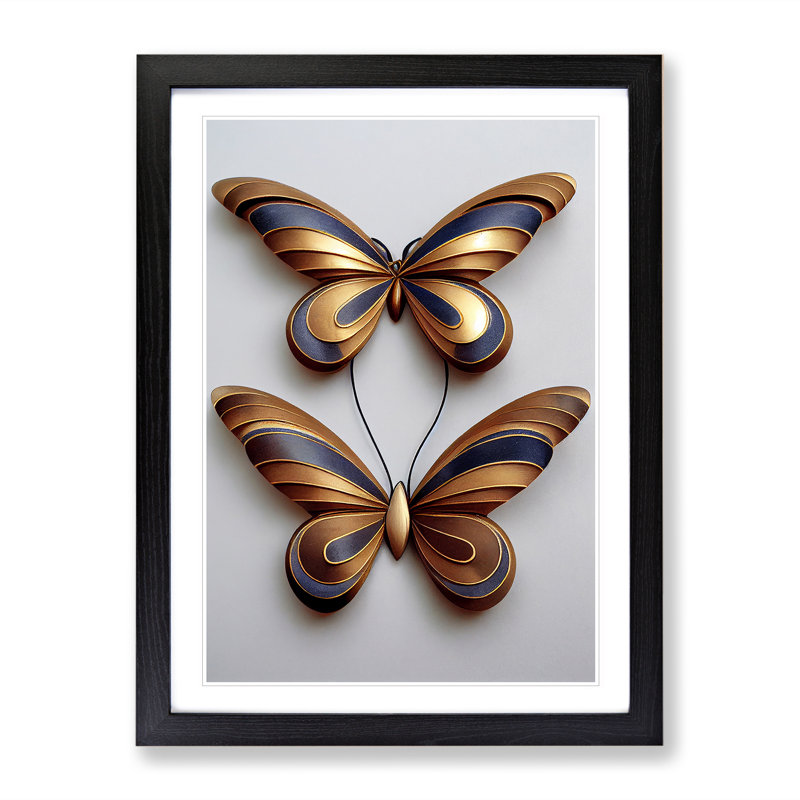 Sweet Butterflies - Framed Print, Black Framed, 34cm H x 25cm W x 2cm D