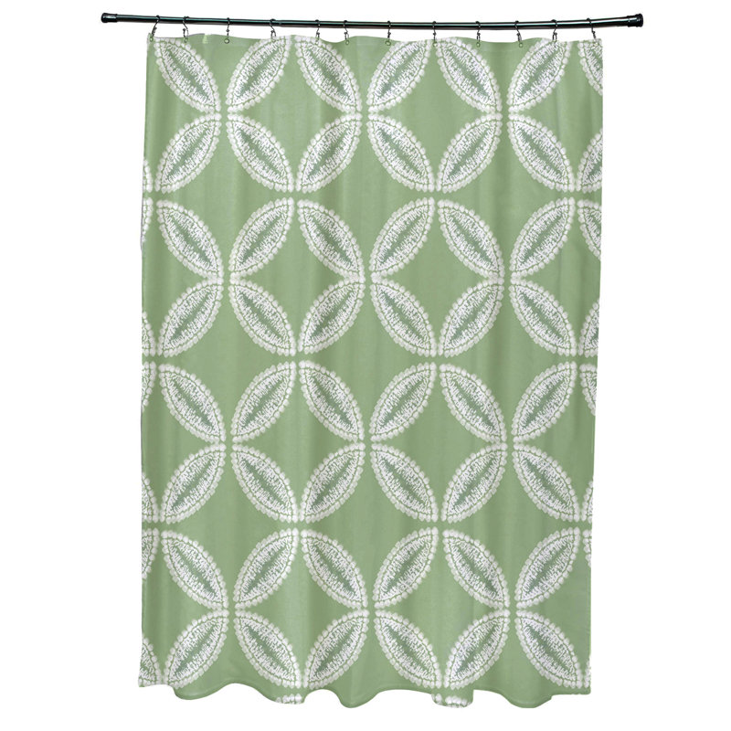 Daedrian Geometric Shower Curtain, Green