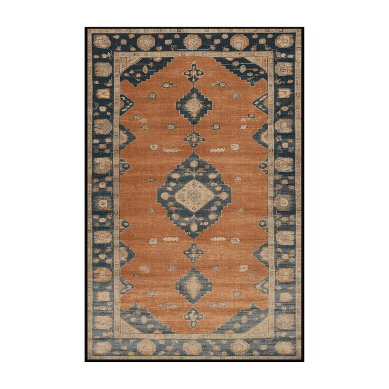 Machine Washable Overdyed Brown Area Rug, Rectangle 7' x 10'