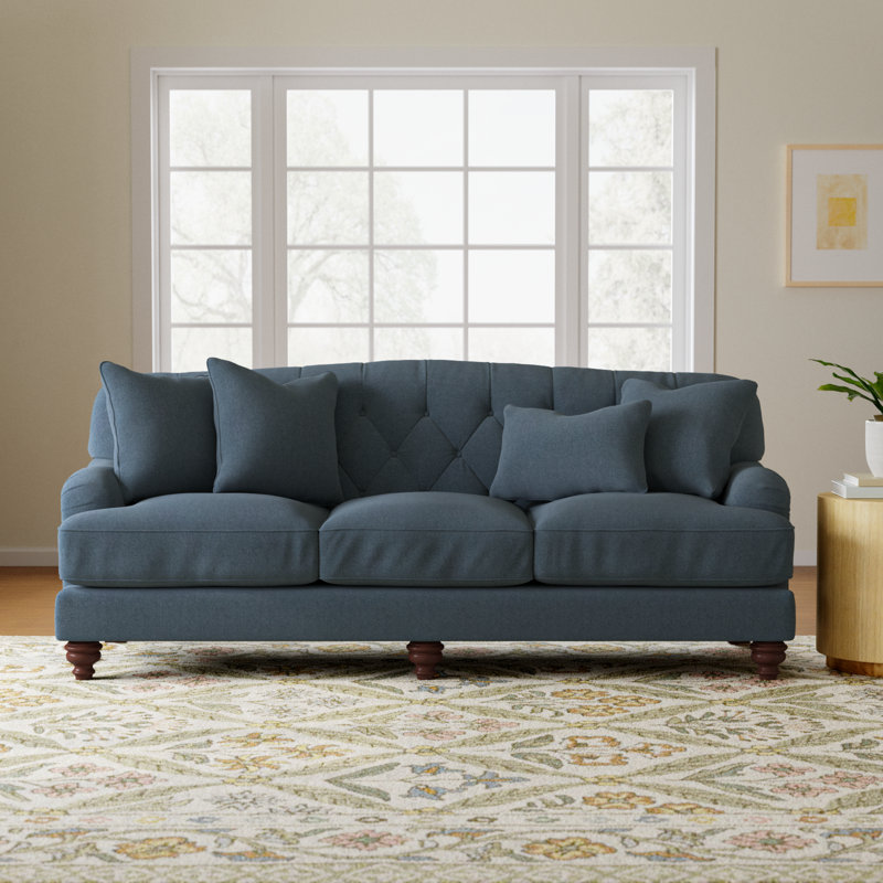 Sullivan 90'' Upholstered Sofa, Goody Dark Blue, Manhattan, Yes