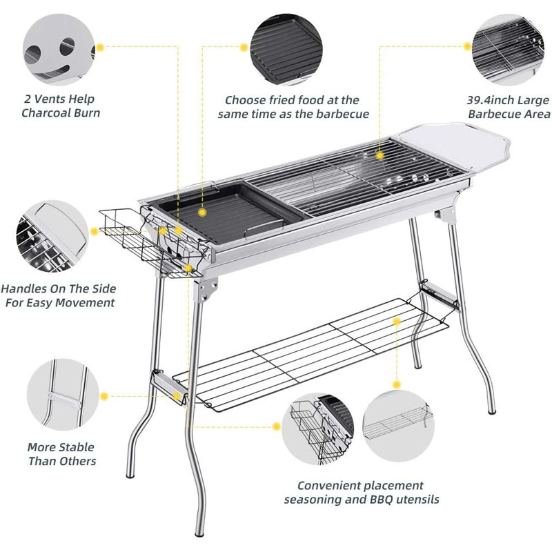 Barbecue au charbon Hoomic 39,4 W