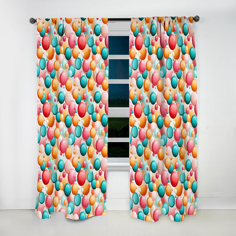 Popart Candy Crush Delight - Abstract Curtain - Velvet Room Darkening - 1 Panel, 52" W x 84" L