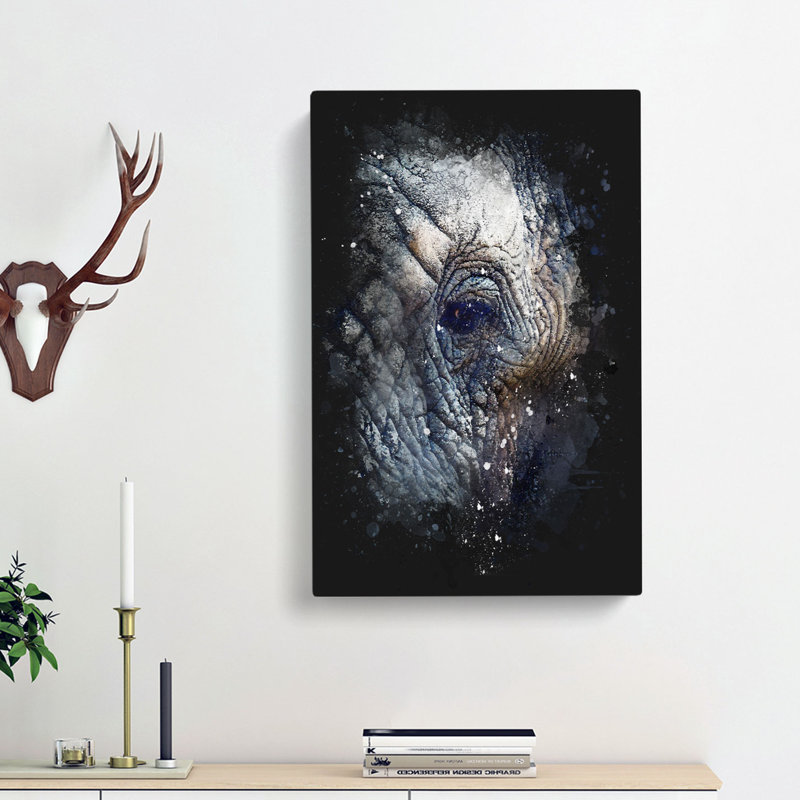 Blue Elephant - Wrapped Canvas, 76cm H x 45cm W x 4cm D