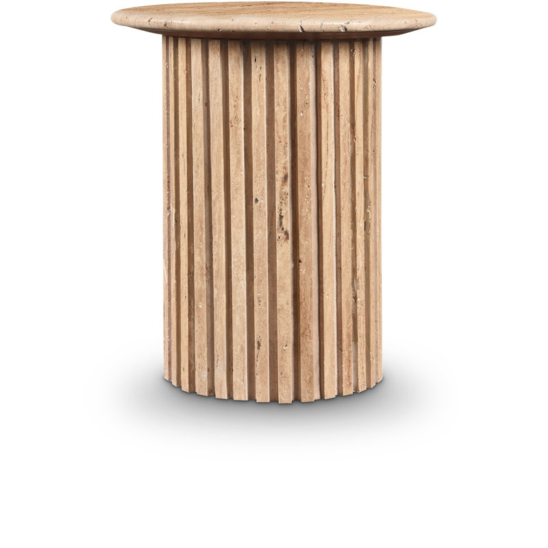 Jamary End Table, Beige Travertine