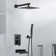 Wall Mounted Shower System With Waterfall Tub Spout And Handheld Shower Head