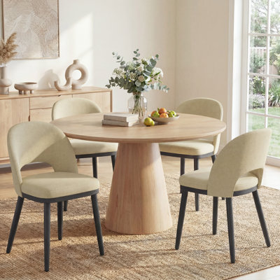 Chaise de salle à manger moderne rembourrée avec pieds en bois