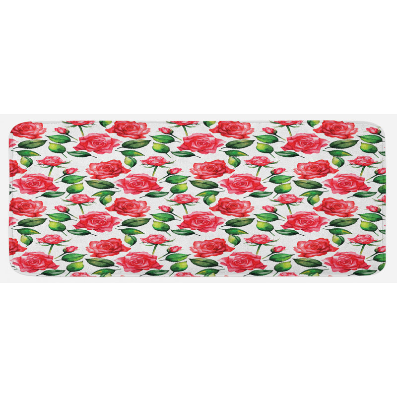 Tapis de cuisine rose