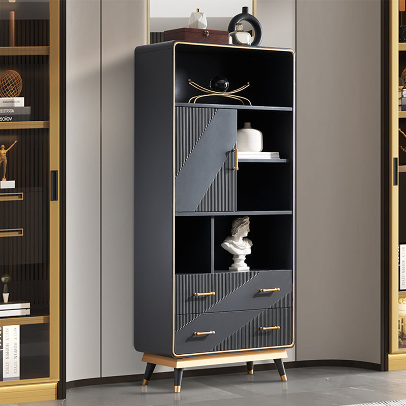 Bibliothèque moderne et simple avec lumière de luxe, Grey