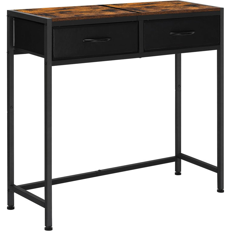 Console étroite, petite table d'entrée avec 2 tiroirs en tissu, canapé Skinny avec rangement