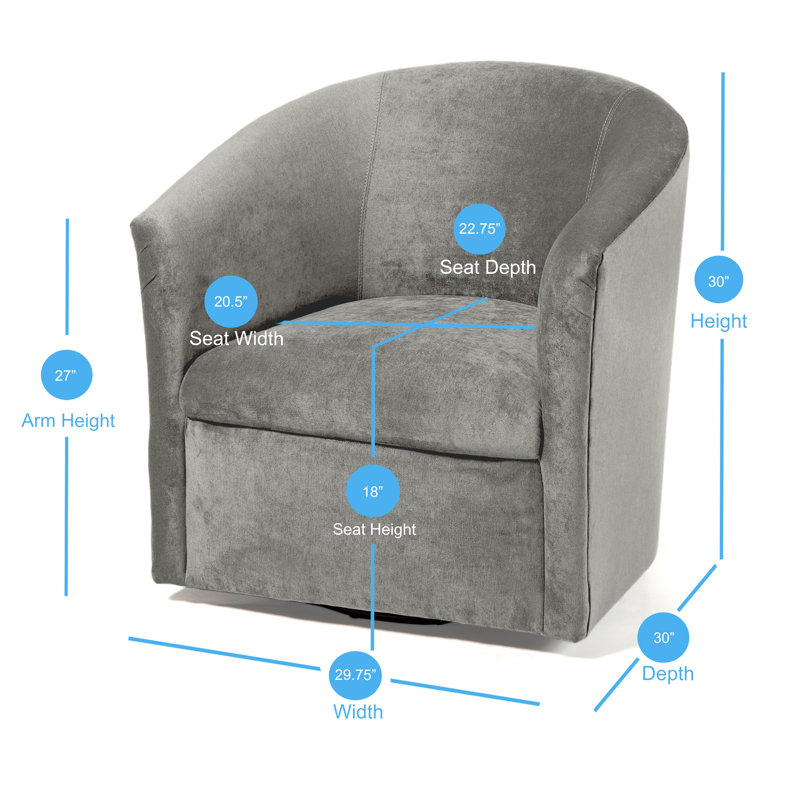 Chaise pivotante Eden Ash, Gris clair