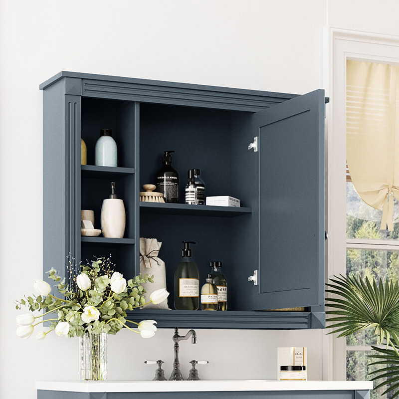 Armoire de salle de bain murale à miroir - 35 po x 28 po, espace spacieux, intimité dissimulée, rangement avec fonction