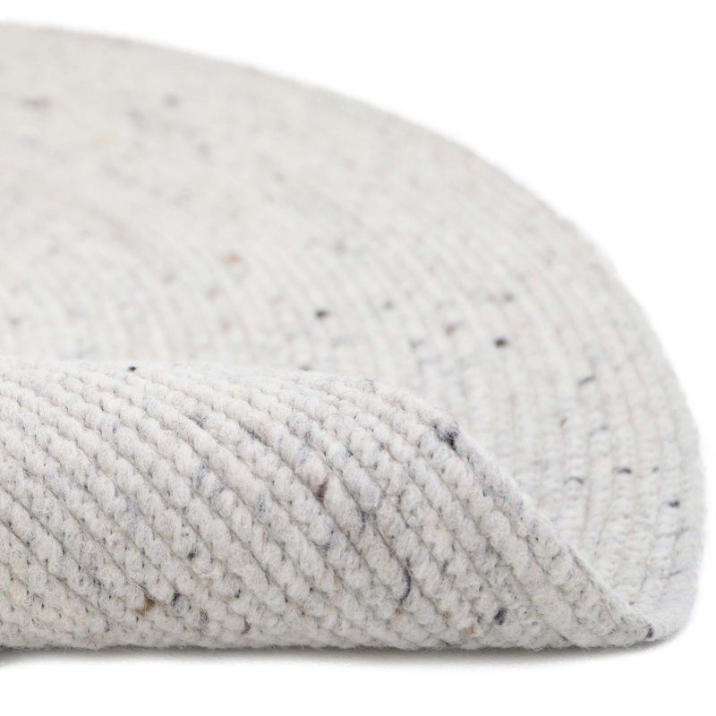 Round Mallen Solid Colour Wool Hand Woven Area Rug, Round 160cm