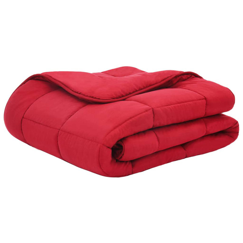 Alcester Solid Colour Duvet Cover Set with Pillowcases, Red, Double Duvet Cover + 2 Pillowcases (80 x 80)