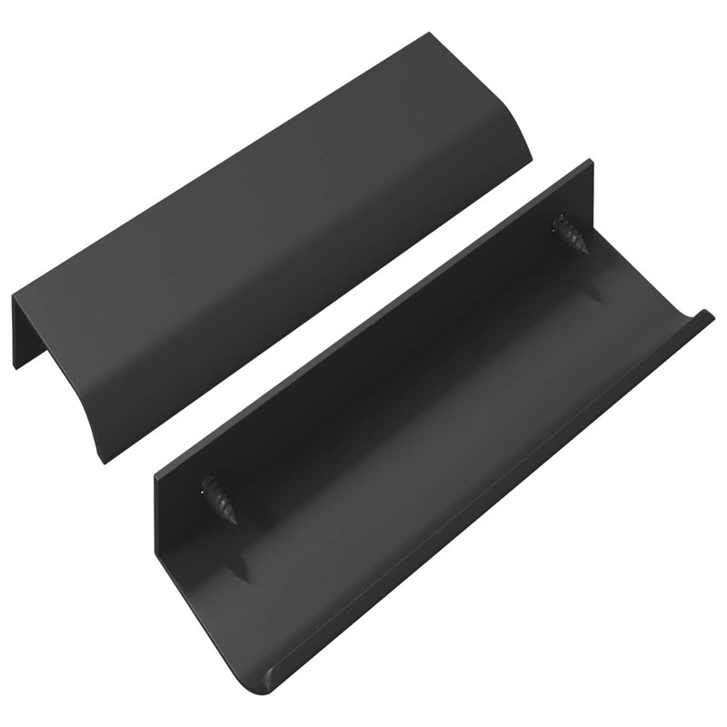 Vidaxl Handle Wall-Mounted Black Aluminium Cabinet Storage Accessory D-Pull
