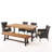 Lebo 6 - Person Acacia Wicker Patio Dining Set with Rectangular Table-1005820999