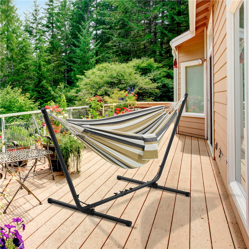 Double Classic Hammock with Stand, Desert Stripe