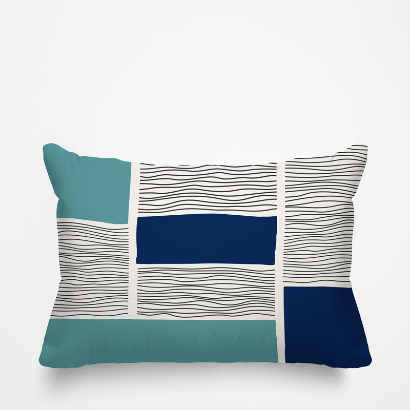 Coussin intérieur / extérieur Rapu, Bleu ciel / bleu marine
