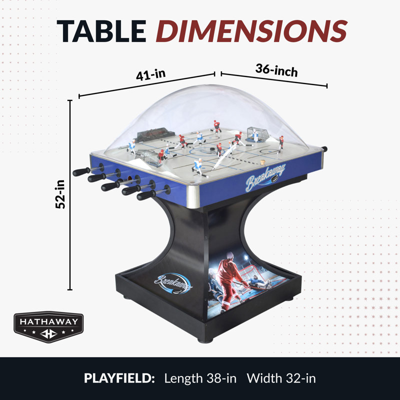 Breakaway 45" Blue Polycarbonate Dome Hockey Table with LED Scoring