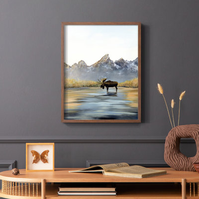Moose Framed Print - Solid Wood