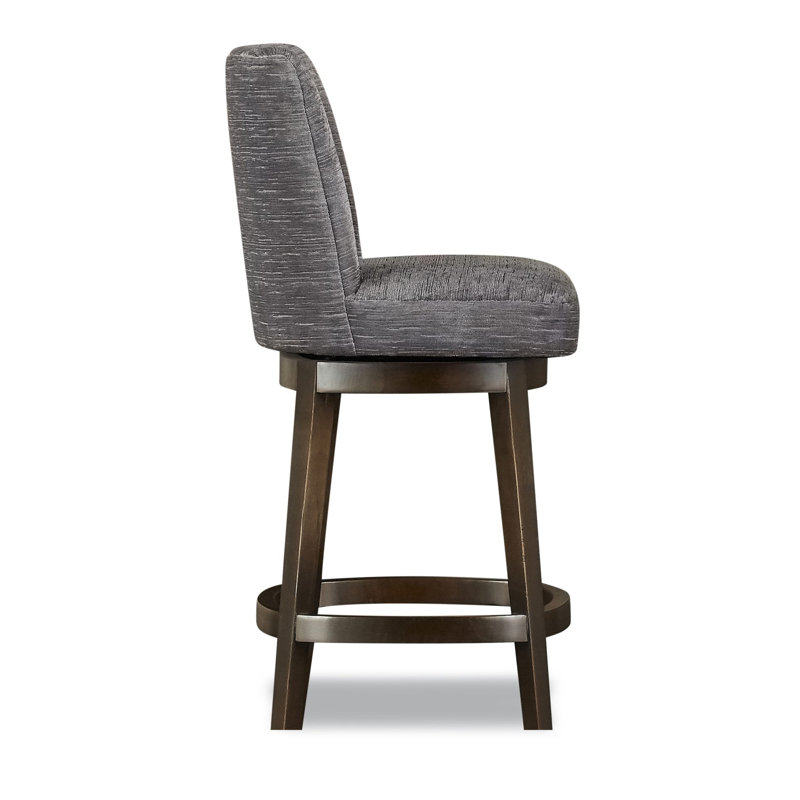 Swivel Upholstered Bar Stool with Solid Wood Frame, Dude Ranch