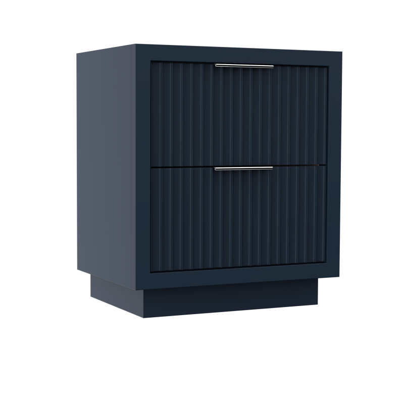 Lecrieú Two-Drawer Single Bath Vanity, 30", Hague Blue, Polished Chrome