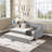 Upholstered Daybed with Trundle, Wood Frame with Tufted Buttons and Copper Nails-187785510