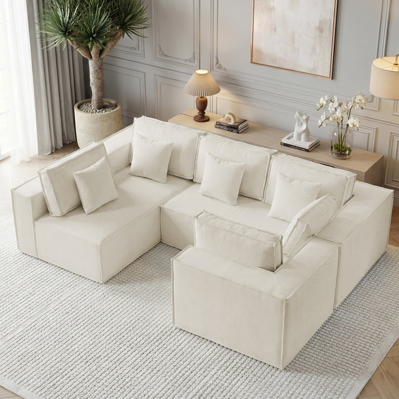 Canapé 108 places en U 108 po, Beige