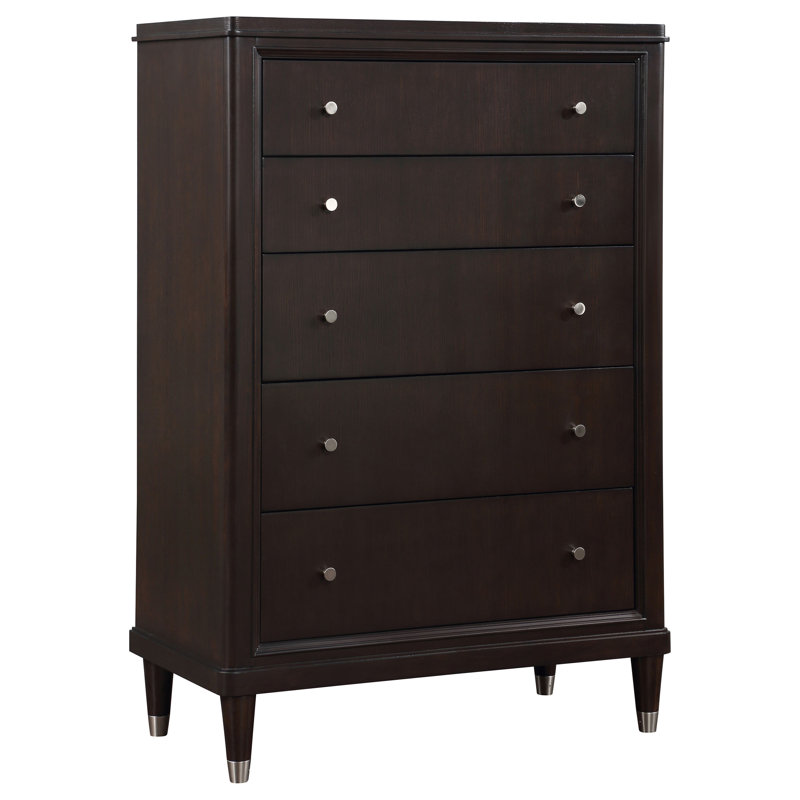 Commode brune à 5 tiroirs