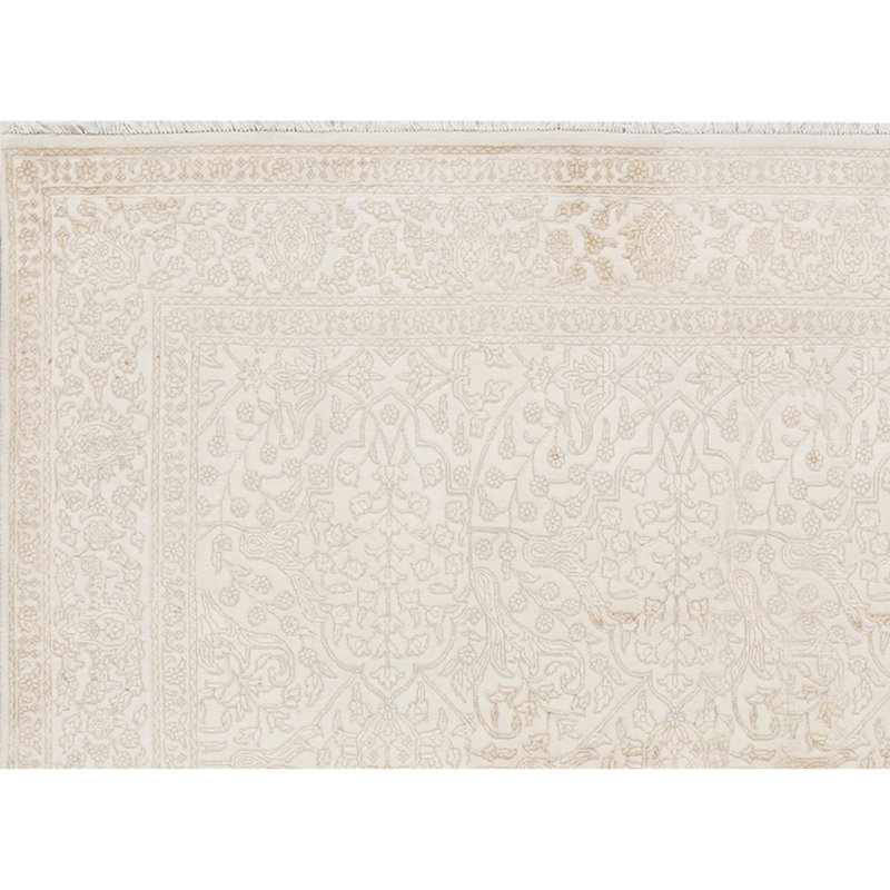Damask Area Rug in Beige