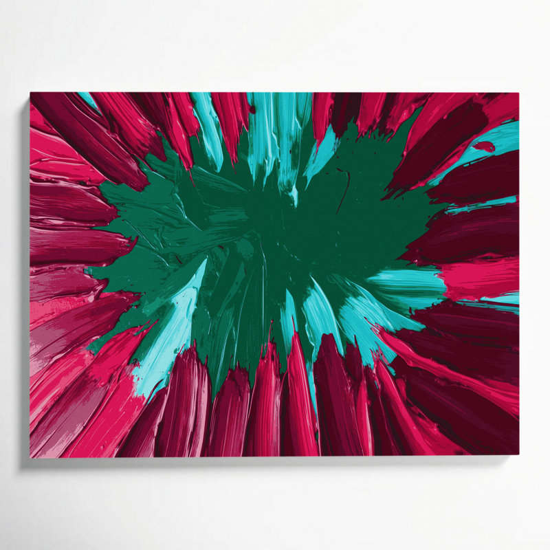 Neo Expressionism 59 Green Canvas Wall Art, 12" H x 18" W