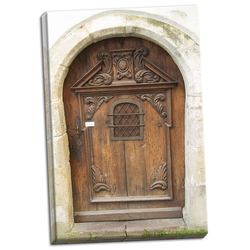 « passaued wood door », reproduction de photo sur toile tendue