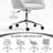 Soft Chenille Upholstered Home Office Chair Swivel Desk Chair (Light Gray)-66061349