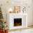 53.5" Electric Fireplace Heater Mantel Tv Stand With Remote Control, Overheat Protection White-183688014