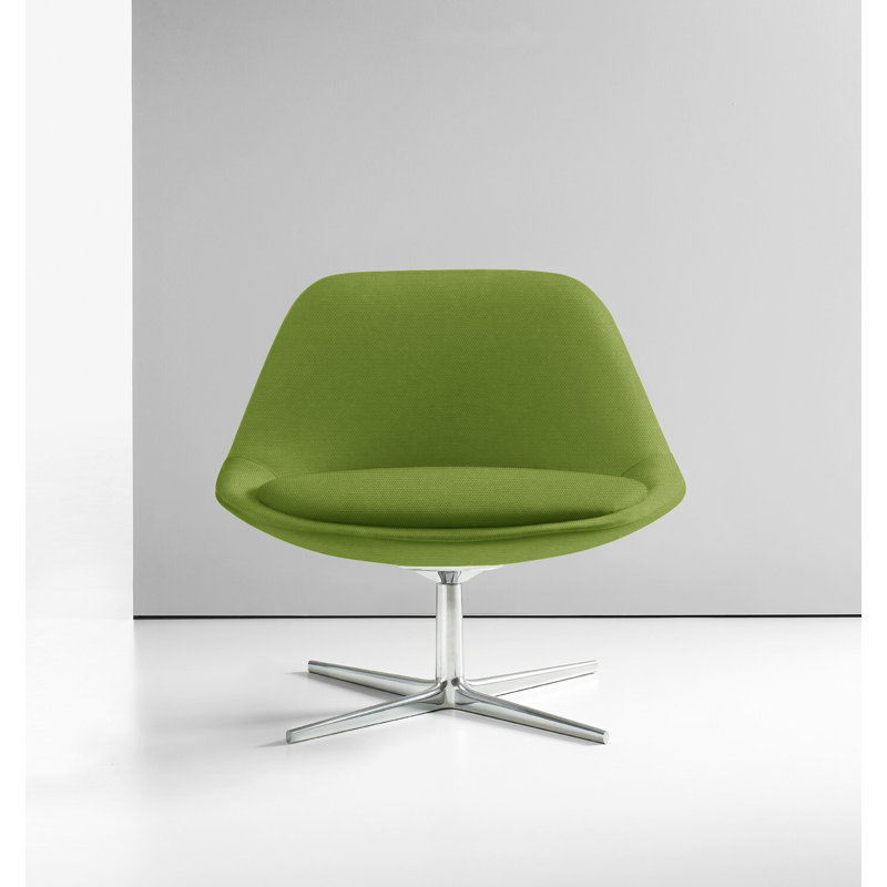 Chiara Lounge Chair, Polished Aluminum, Vella Peppercorn