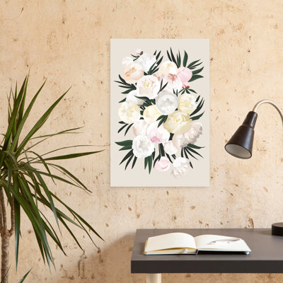 Élégant bouquet de pivoines abstrait contemporain