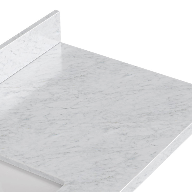 ARIEL Monroe 48 Single Sink Bathroom Vanity with Carrara Quartz Top, Oak, 48" - 49", Italian Carrara Marble