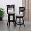 Swivel Fabric Upholstered Wood Bar Stools with Slat Back-1008631152-1008631153