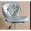 Chaises de hauteur de comptoir argentées en similicuir réglables avec sièges et base en métal