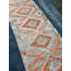 Tapis de couloir en laine à motif géométrique orange 31,5 x 143,7 pouces