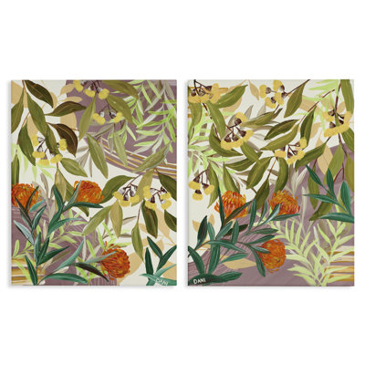 Walk With Me Botanicals 2pc Canvas Set, design by Dani Heyward