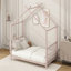 Lit plateforme simple en métal, rose-1493247285