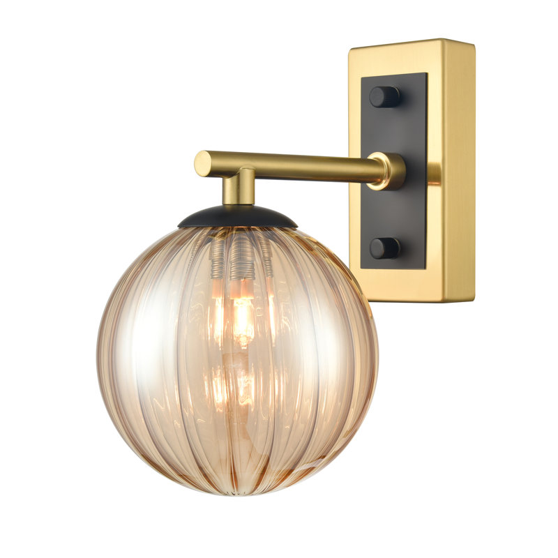 Sihara Wall Bracket, Black/Brass, Brown