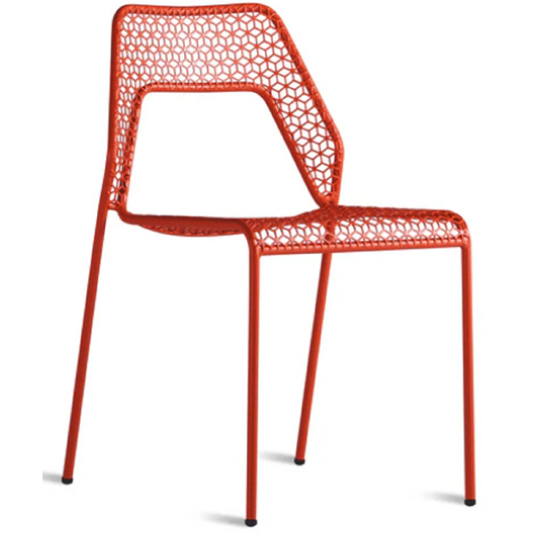 Hot Mesh Outdoor Dining Side Chair, Humble Red